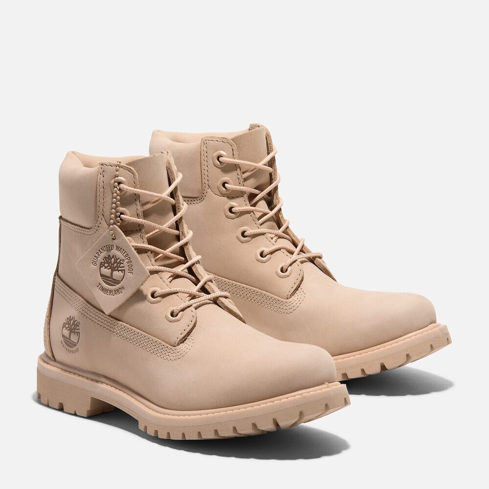 Timberland Premium TB0A2HR8EN7 Women's Beige Leather 6" Waterproof Boots DWA2944